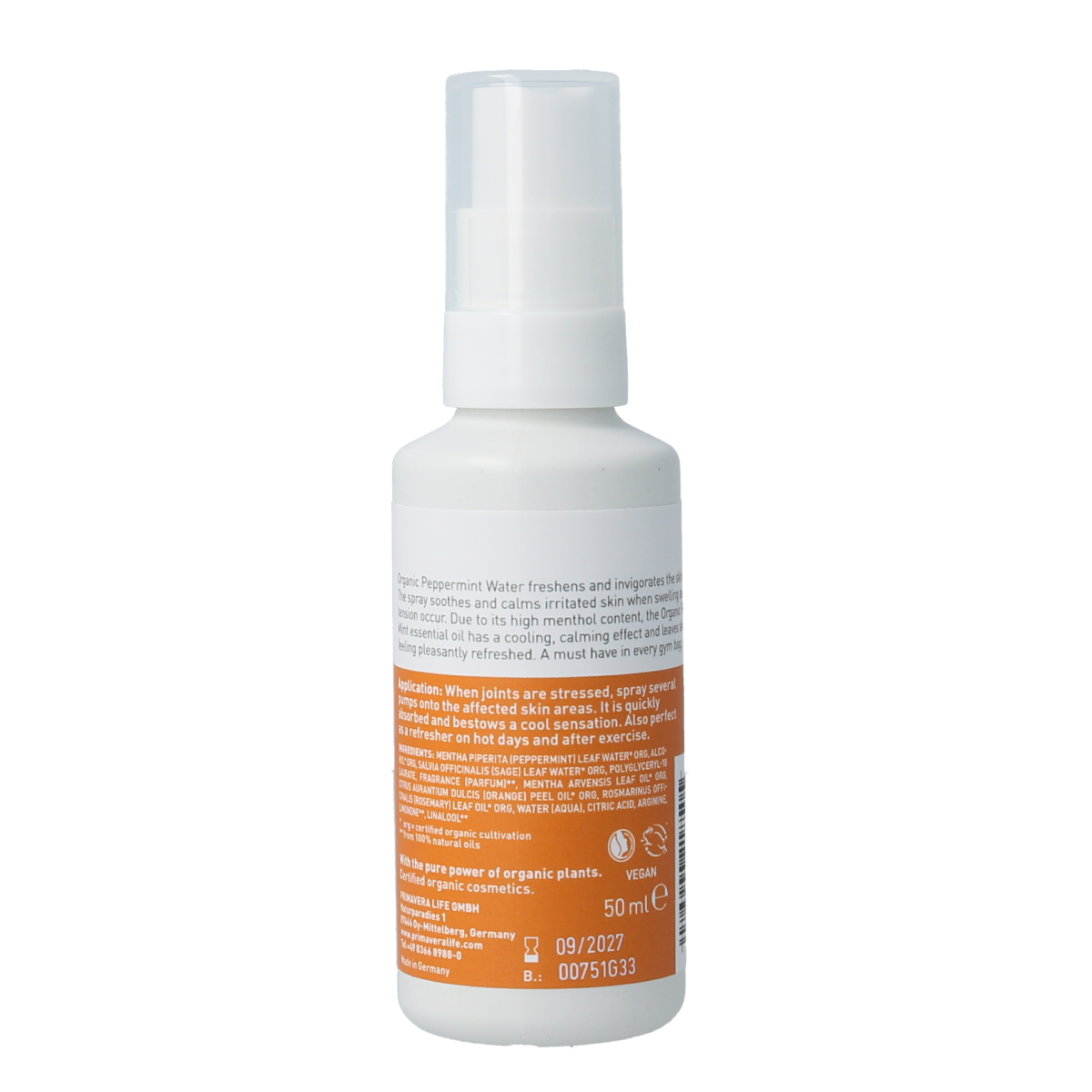 Primavera Active Comfort Cool Sport Spray 50ml for muscle and joint relief, featuring soothing and cooling properties.