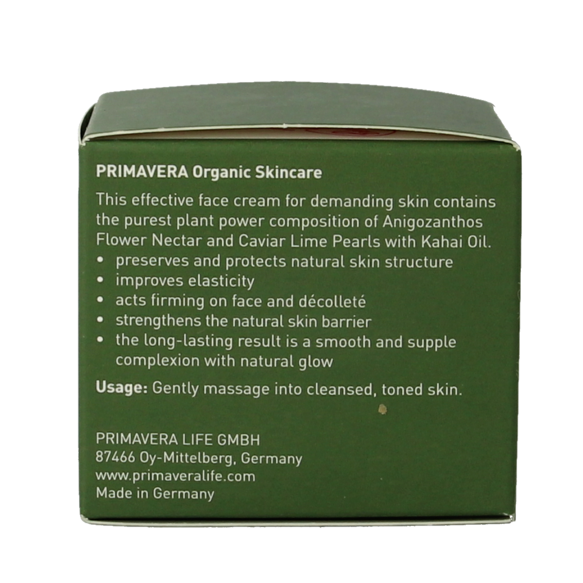 Primavera Day Cream Glowing Age 30: 30ml facial skincare product with a white jar and gold accents, designed for radiant skin.