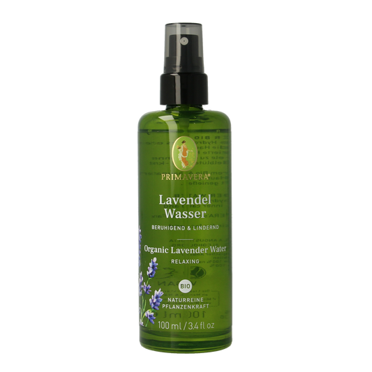 Primavera Lavender Water Bio in 100ml bottle, natural floral essence from etherische oliën collection