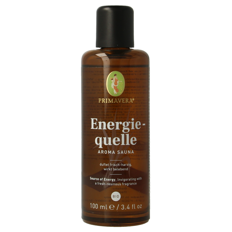 Primavera Bio Sauna Therapy Energy Essential Oil 100ml, natural etherische olie for relaxation and revitalization