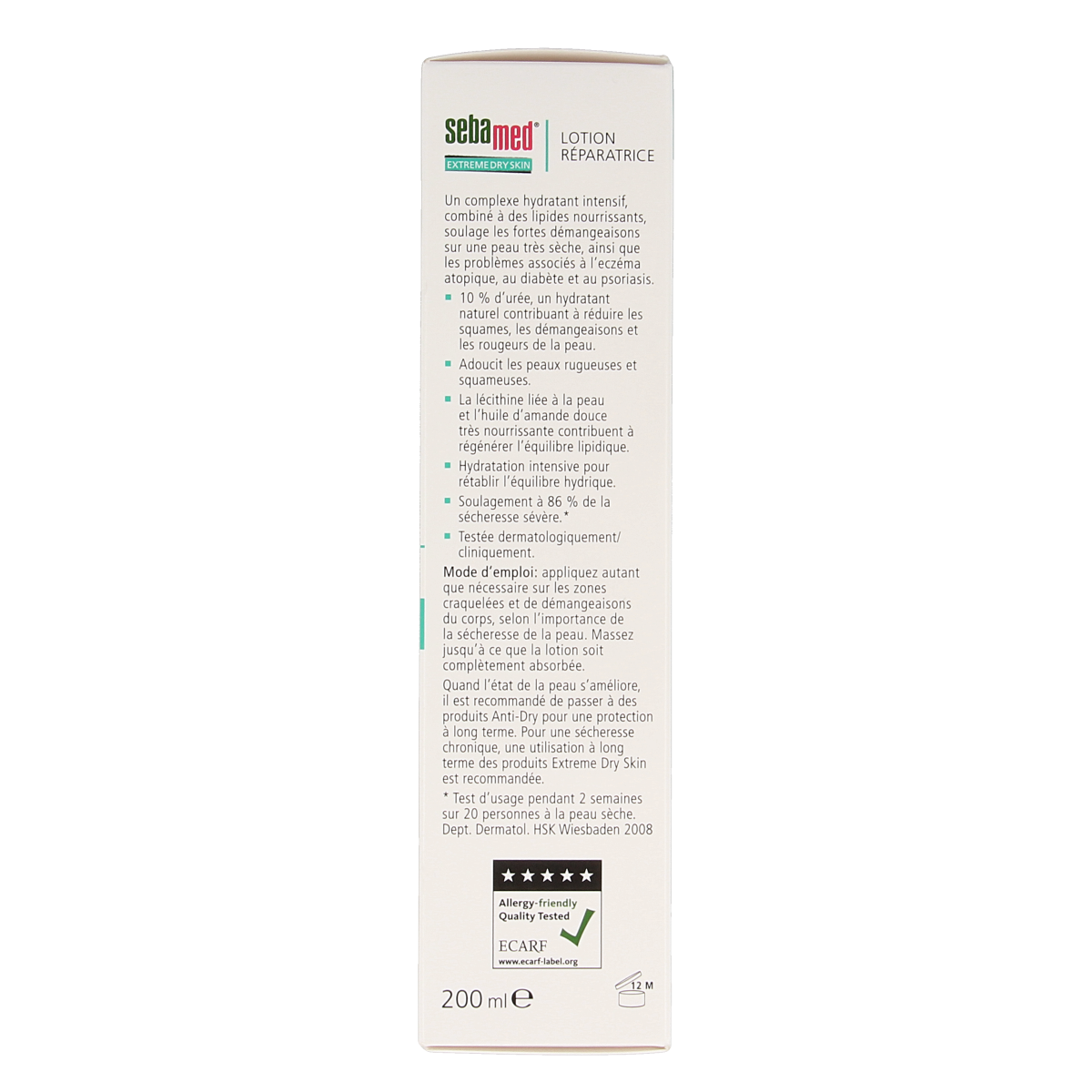 Sebamed Extreme Dry Urea Repair Lotion 10% in a 200ml bottle, moisturizing and repairing very dry skin.