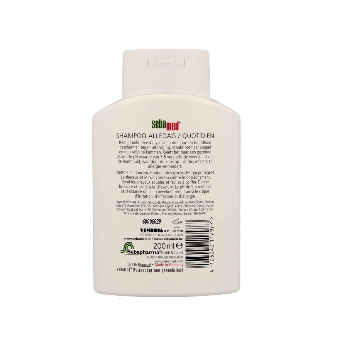 Sebamed Haarverzorging shampoo voor dagelijks gebruik, 200 ml, met zachte formule voor gezond haar en hoofdhuid.