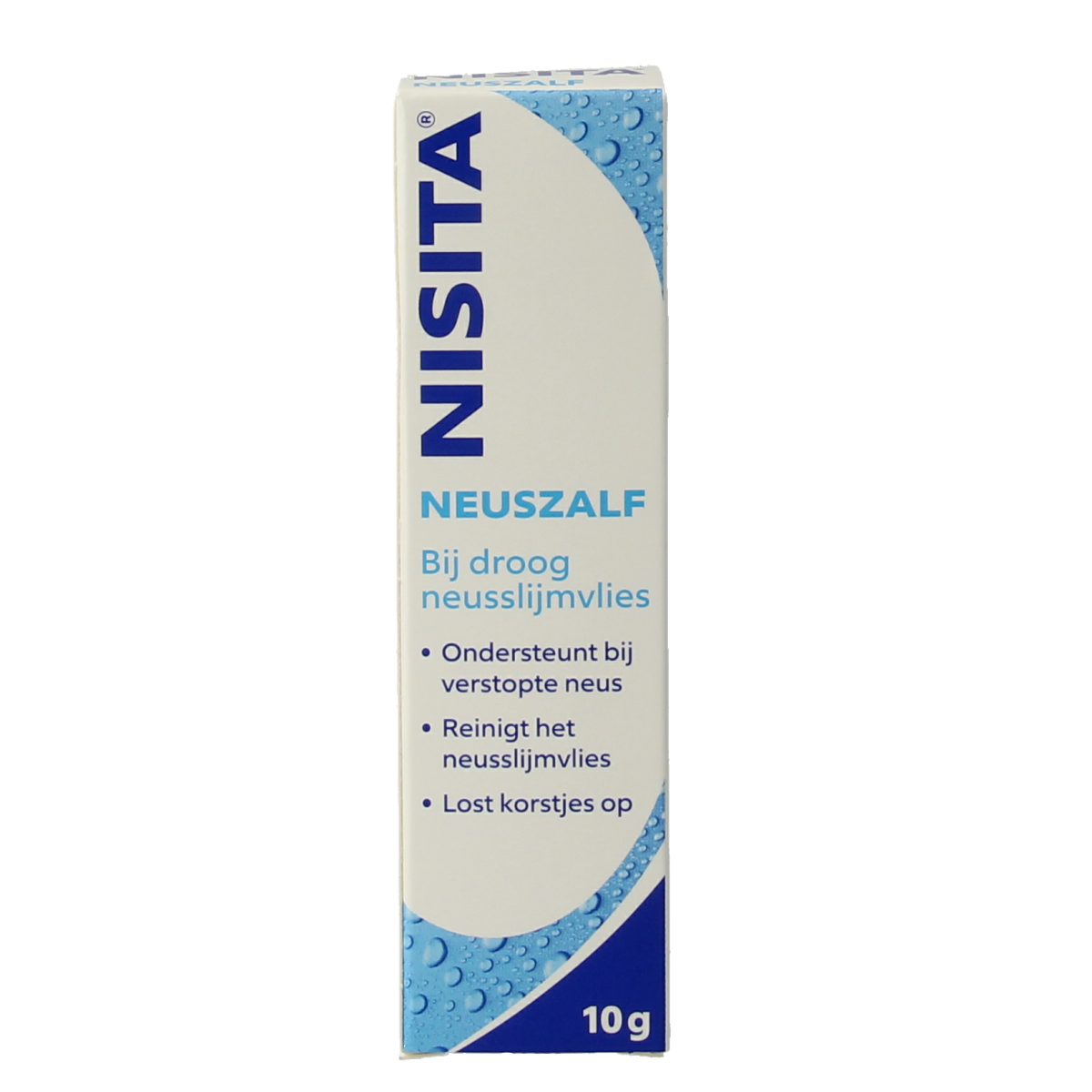 Nisita Neuszalf 10g tube for nasal care and inhalation, featuring a white and blue packaging with product details.