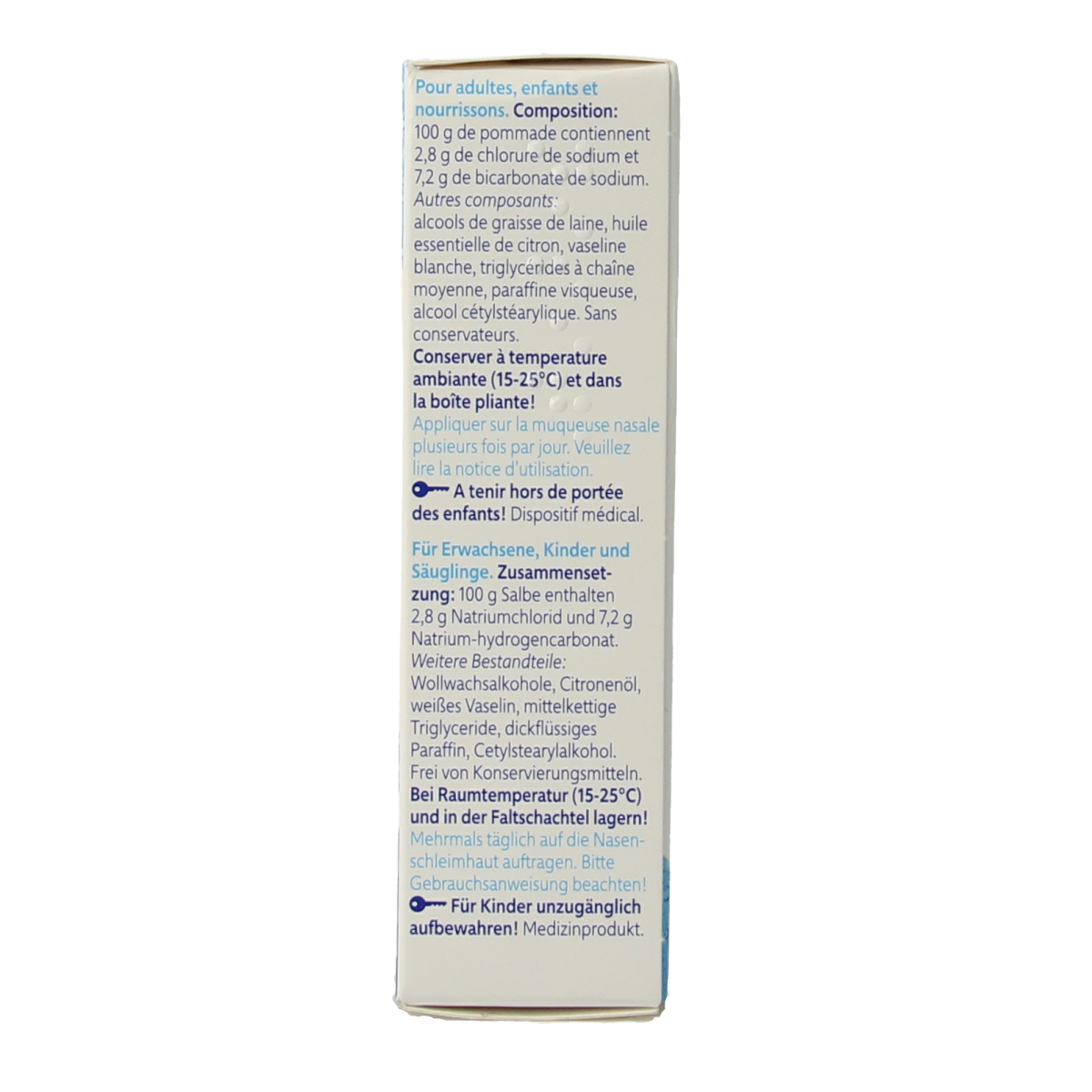 Nisita Neuszalf 10g, nasal ointment for nasal care and inhalation, shown in a small tube with product label.