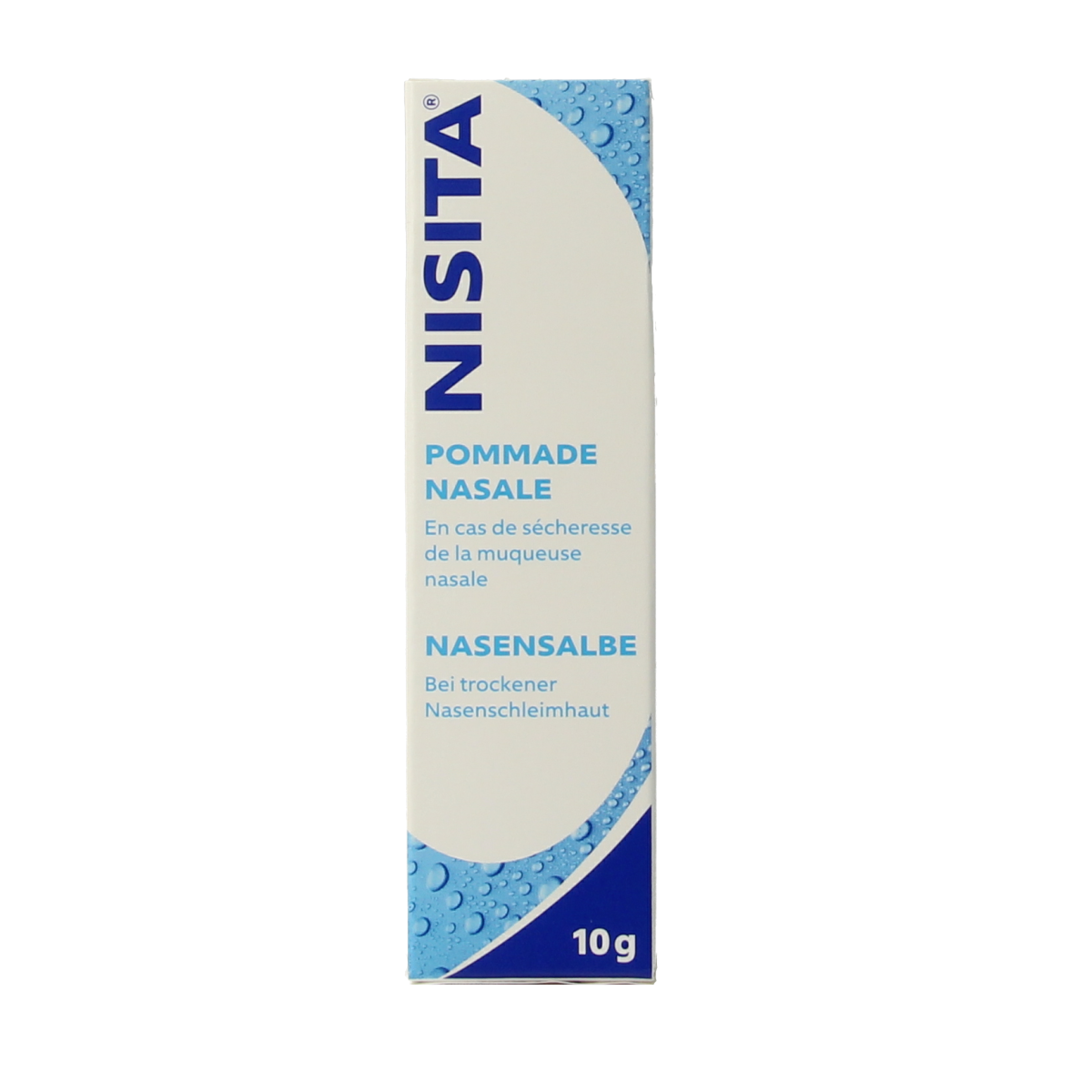 Nisita Neuszalf 10g tube for nasal care and inhalation, displayed with packaging and applicator in the image.