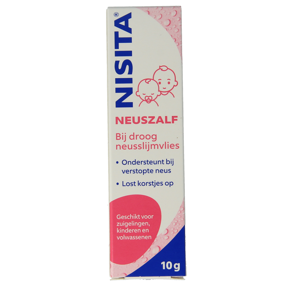 Nisita baby and toddler nasal ointment in a 10g tube, nasal care and inhalation product for infants and young children.