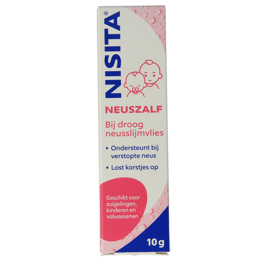 Nisita baby and toddler nasal ointment in a 10g tube, nasal care and inhalation product for infants and young children.
