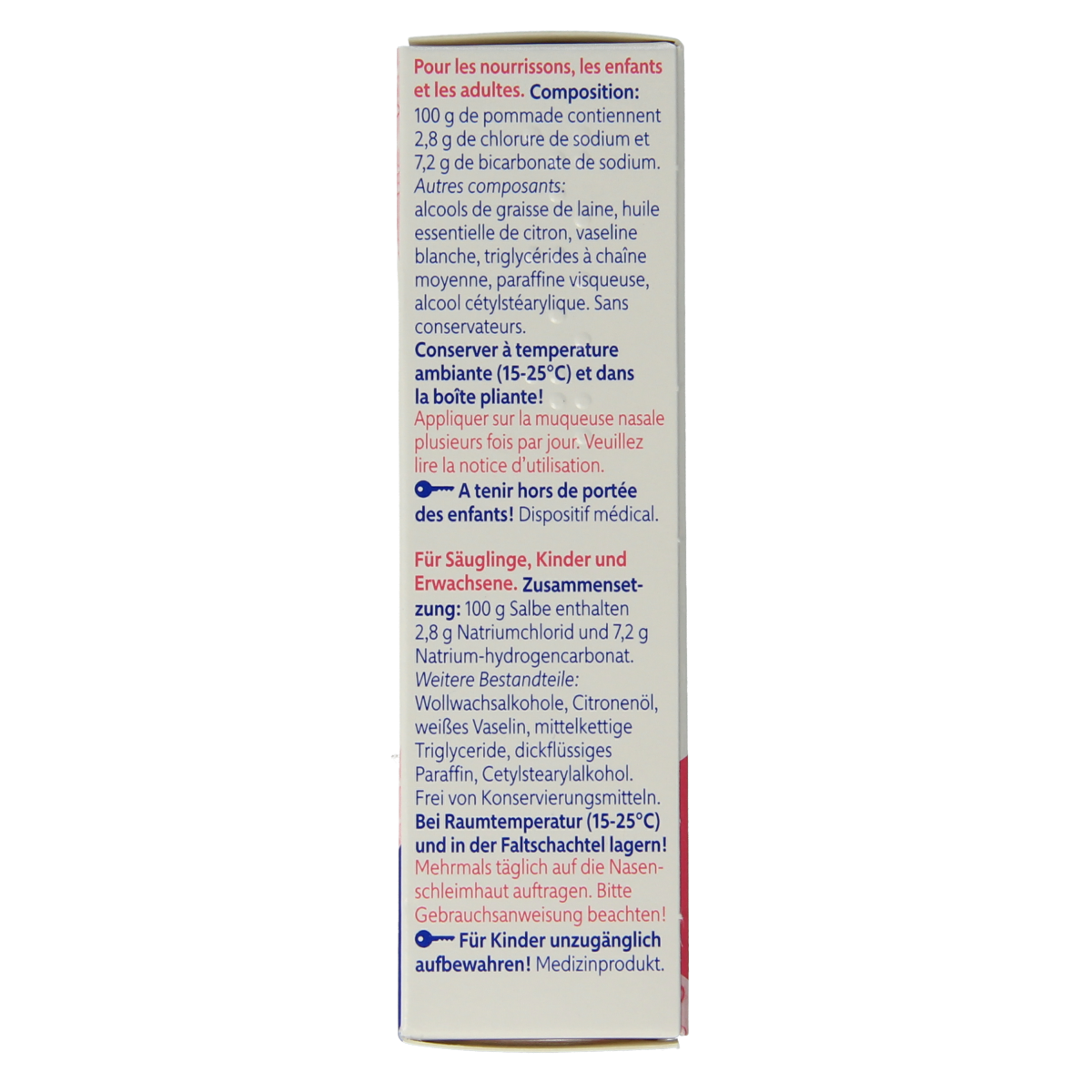Nisita Neuszalf baby and toddler nasal ointment in a 10g tube, for nasal care and inhalation relief.