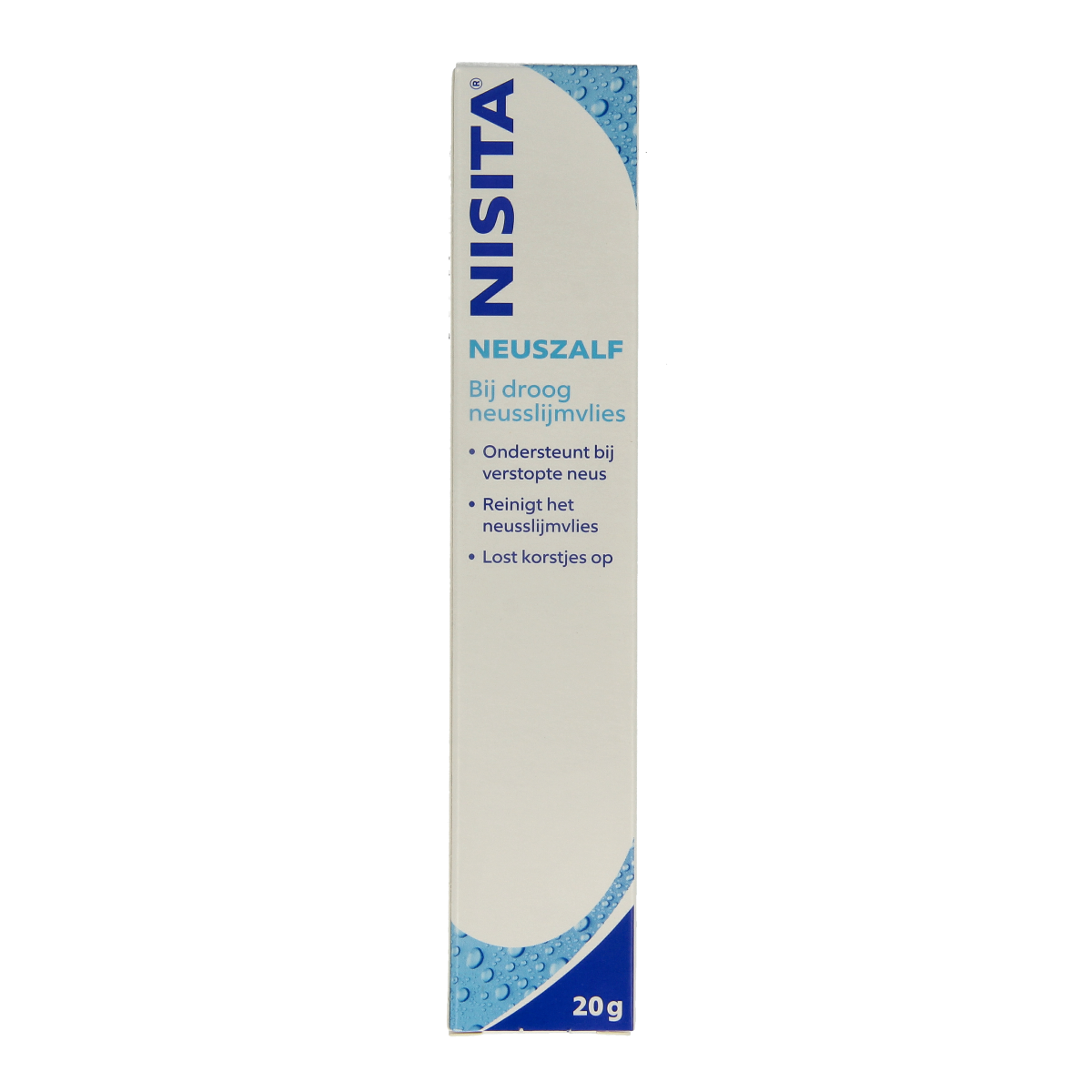 Nisita Neuszalf 20g tube for nasal care and inhalation, displayed with the product packaging and applicator.
