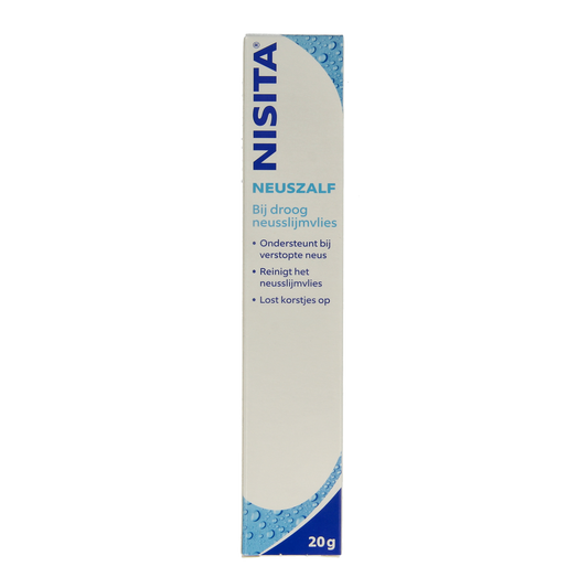 Nisita Neuszalf 20g tube for nasal care and inhalation, displayed with the product packaging and applicator.