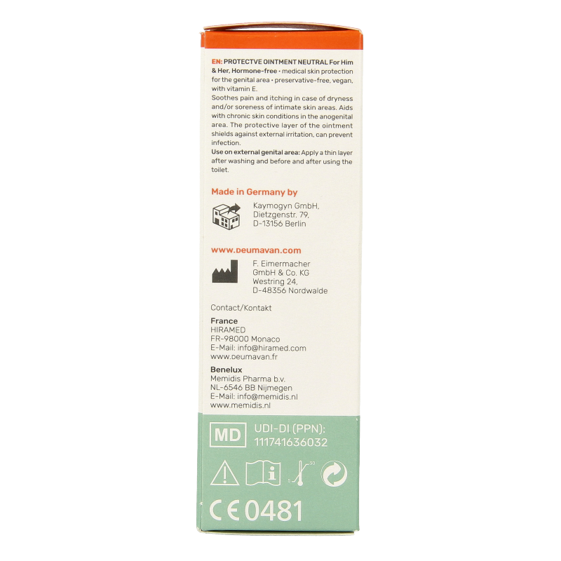 Diversen Deumavan neutrale dameshygiëne intieme zalf in 50 ml, smooth texture, suitable for sensitive skin.