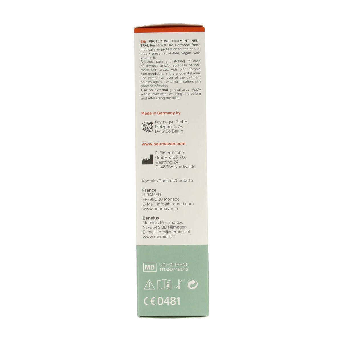 Diversen Deumavan feminine intimate cream in 125ml container, featuring natural ingredients for women's hygiene.