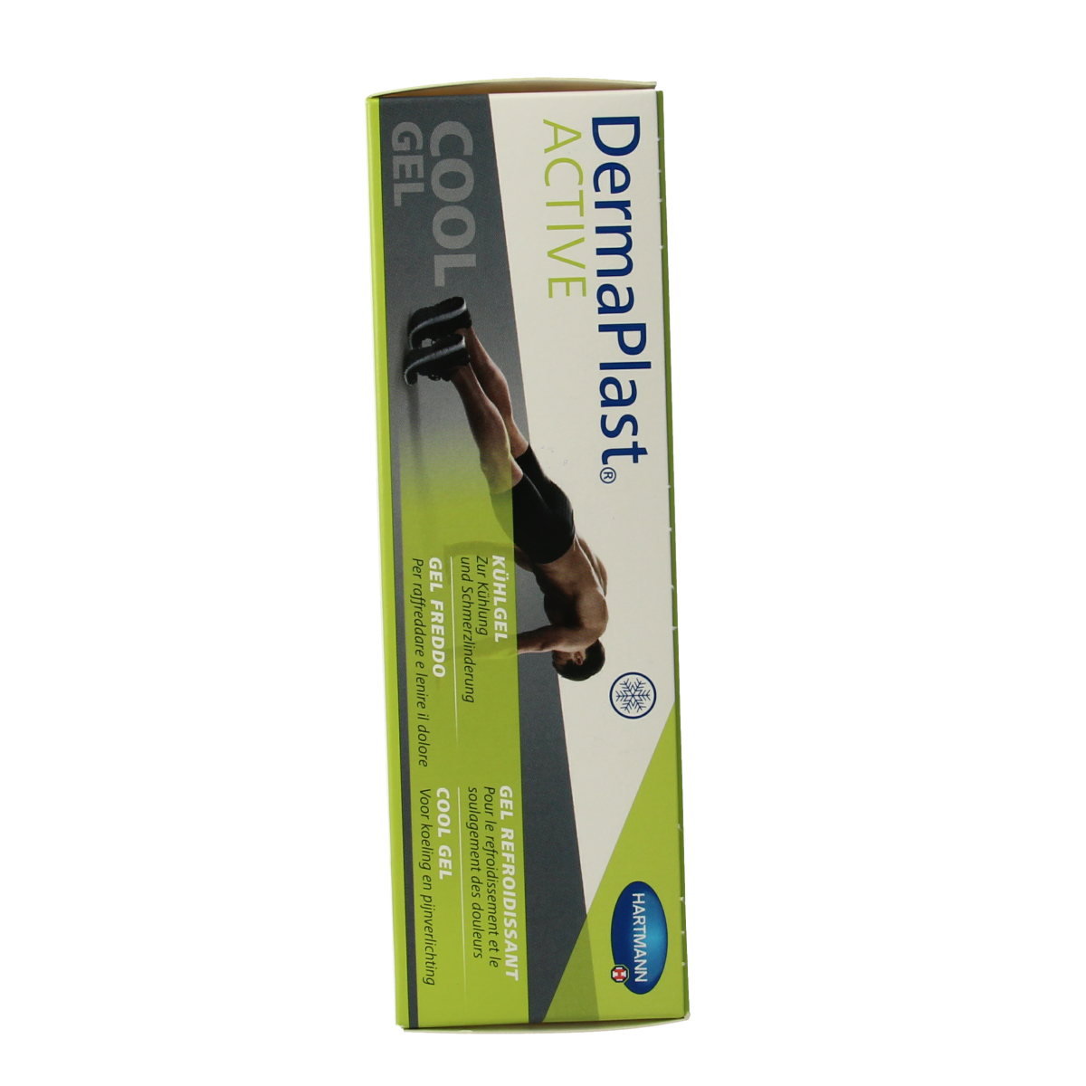 Dermaplast Active Cool Gel 100ml, soothing body care product in a clear tube with blue cap, designed for cooling relief.