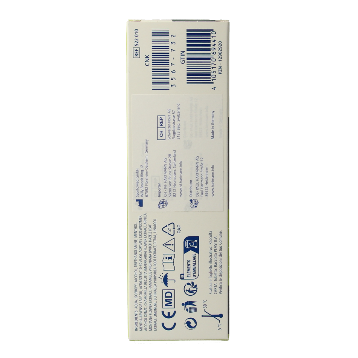 Dermaplast Active Cool Gel in 100ml, a body care product shown in a clear container with a blue label and cooling gel inside.