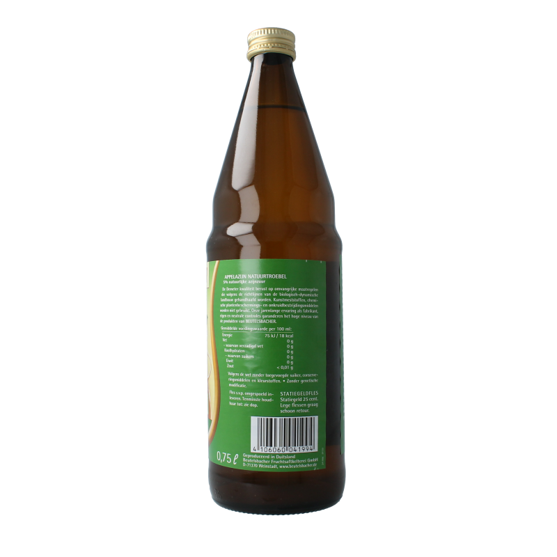 Organic Beutelsbacher apple cider vinegar in a 750ml bottle, used as a sauce and flavoring in cooking.