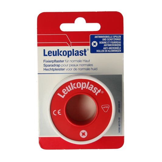 Leukoplast Eurolock adhesive bandage 5m x 2.5cm, sterile wound tape, flexible medical tape for secure skin fixation.