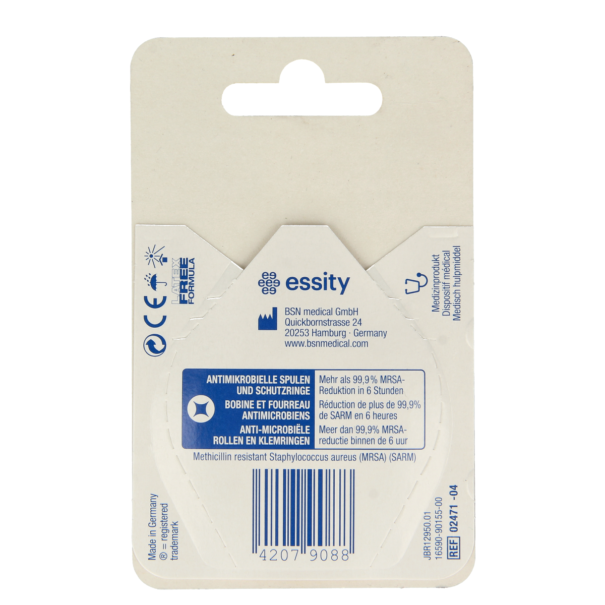 Leukopor Hechtpleister Eurolock adhesive bandage 5m x 1.25cm, sterile, suitable for wound protection and skin fixation.