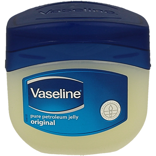 Vaseline Petroleum Jelly Creme 100g, smooth body moisturizer in a white jar with blue lid, for soft, nourished skin.