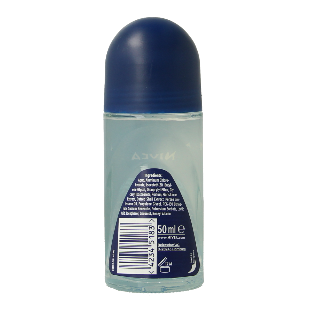 Nivea Men Fresh Active deodorant roller in 50ml bottle, with white and blue packaging, designed for men’s freshness and odor control.