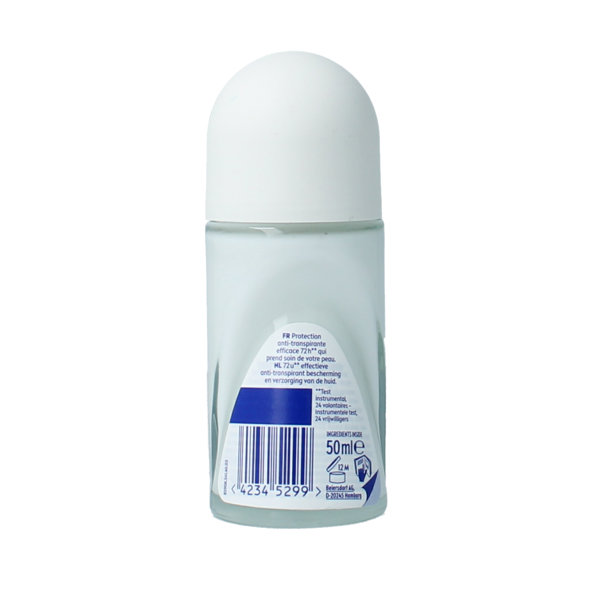 Nivea Protect & Care deodorant roller, 50ml, with smooth application and skin protection, shown in the image.