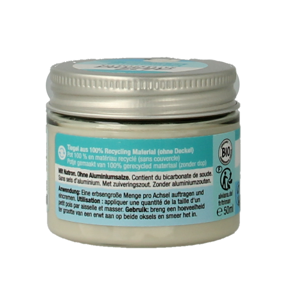 Alviana Deo Creme Katoen deodorant stick with 50ml, creamy white deodorant for fresh, clean underarm scent.