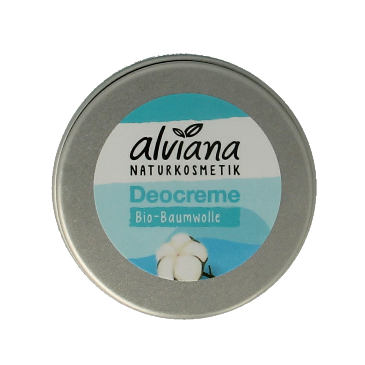 Alviana Deo Creme Katoen deodorant stick in 50ml tube, smooth white container with clear label and cap, designed for underarm use.