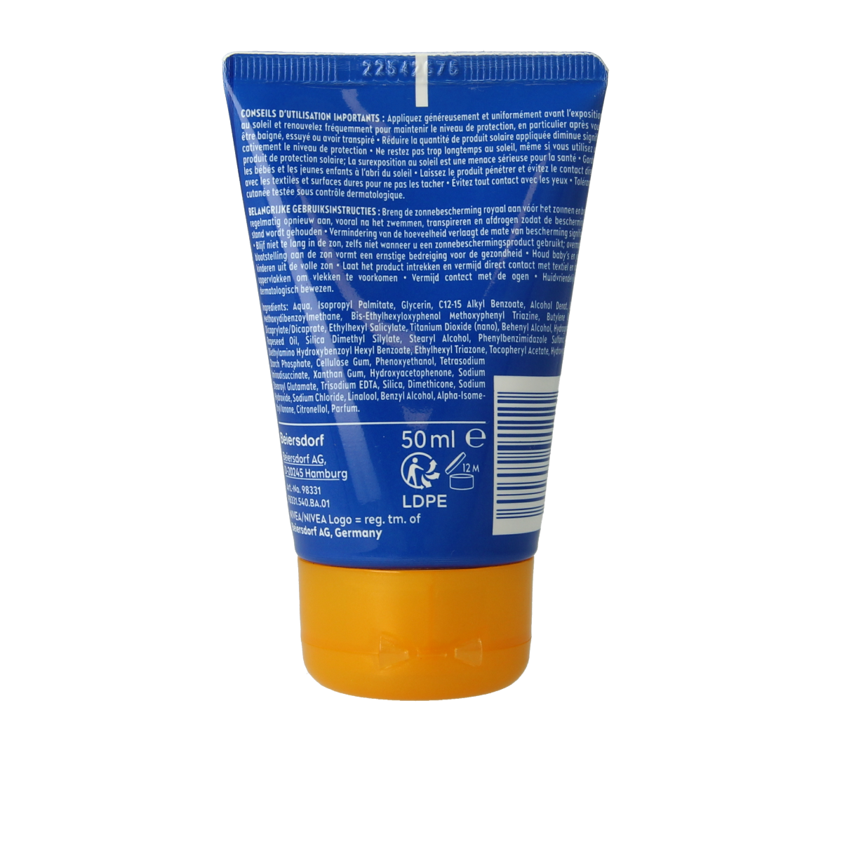Nivea Sun Protect & Hydration SPF30 sun milk in 50ml bottle, featuring a pump dispenser and Nivea branding on the packaging.