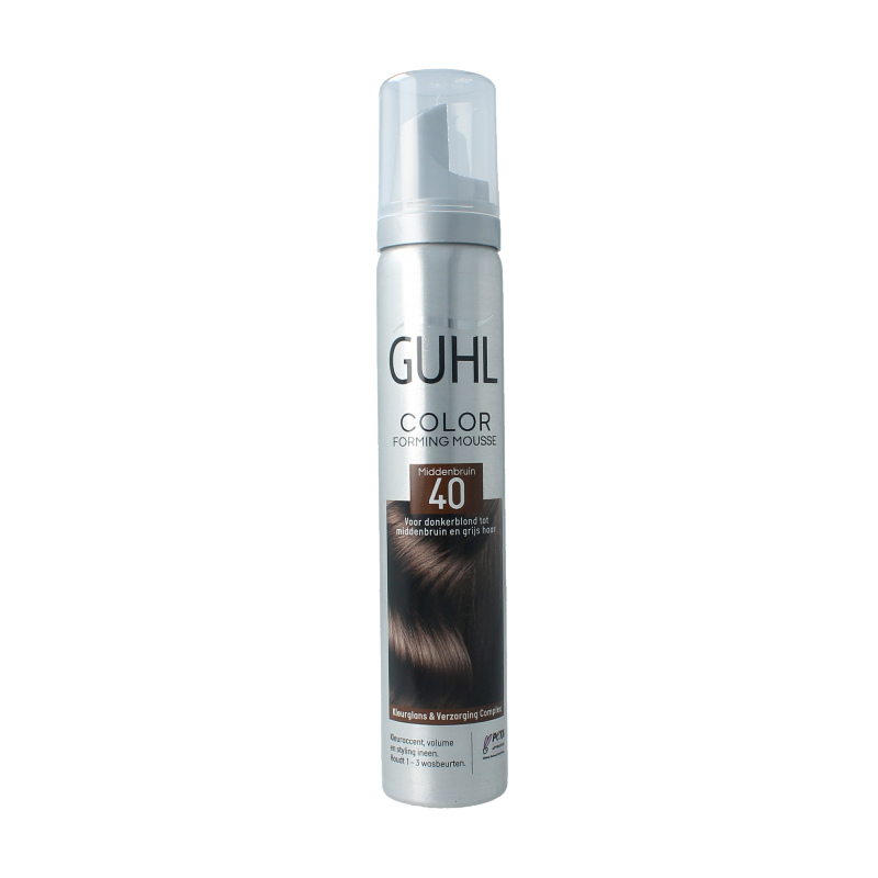Guhl Color Form mousse in middle brown, 100ml, hair coloring product with a pump dispenser and color label on the packaging.
