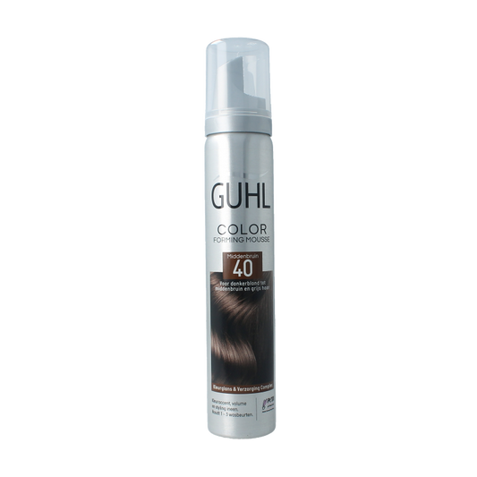 Guhl Color Form mousse in middle brown, 100ml, hair coloring product with a pump dispenser and color label on the packaging.