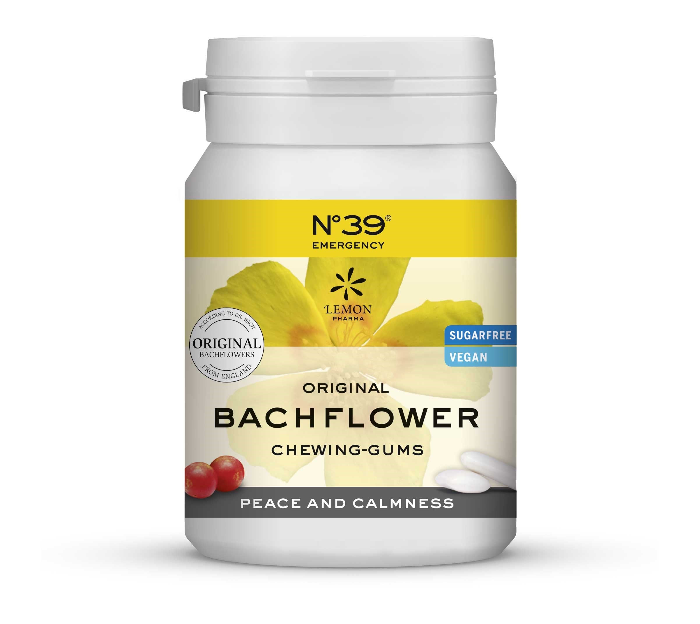 Bach Bloesem kauwgom nr. 39 rust en ontspanning, snacks en tussendoortjes, 40 stuks, packaged chewing gum from Bach Bloesem