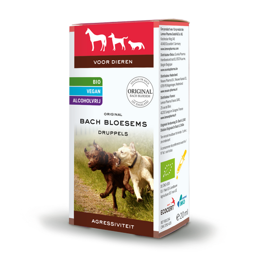 Bach Bloesem Bloesem Dier Voedingssupplement, 20ml, natural remedy for animal aggressiveness, in a small dropper bottle