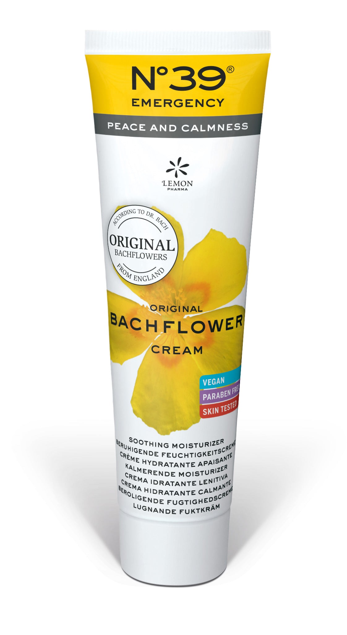 Bach Bloesem creme nr. 39 for body care, 100ml jar with white cream, natural ingredients, and floral packaging.