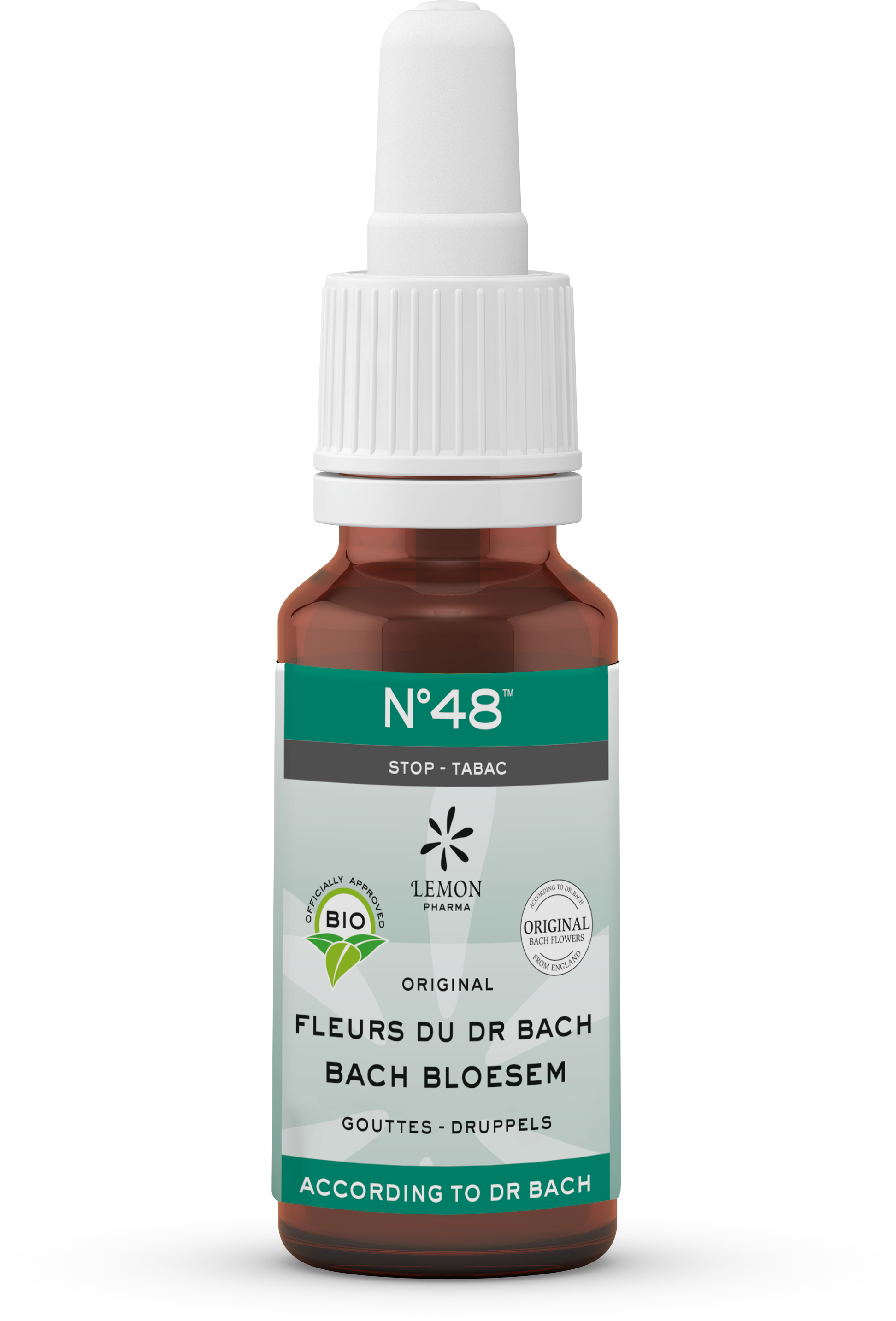 Bach Bloesem Kruidenpreparaten mengeling in 20ml bottle, featuring a natural herbal blend for well-being.