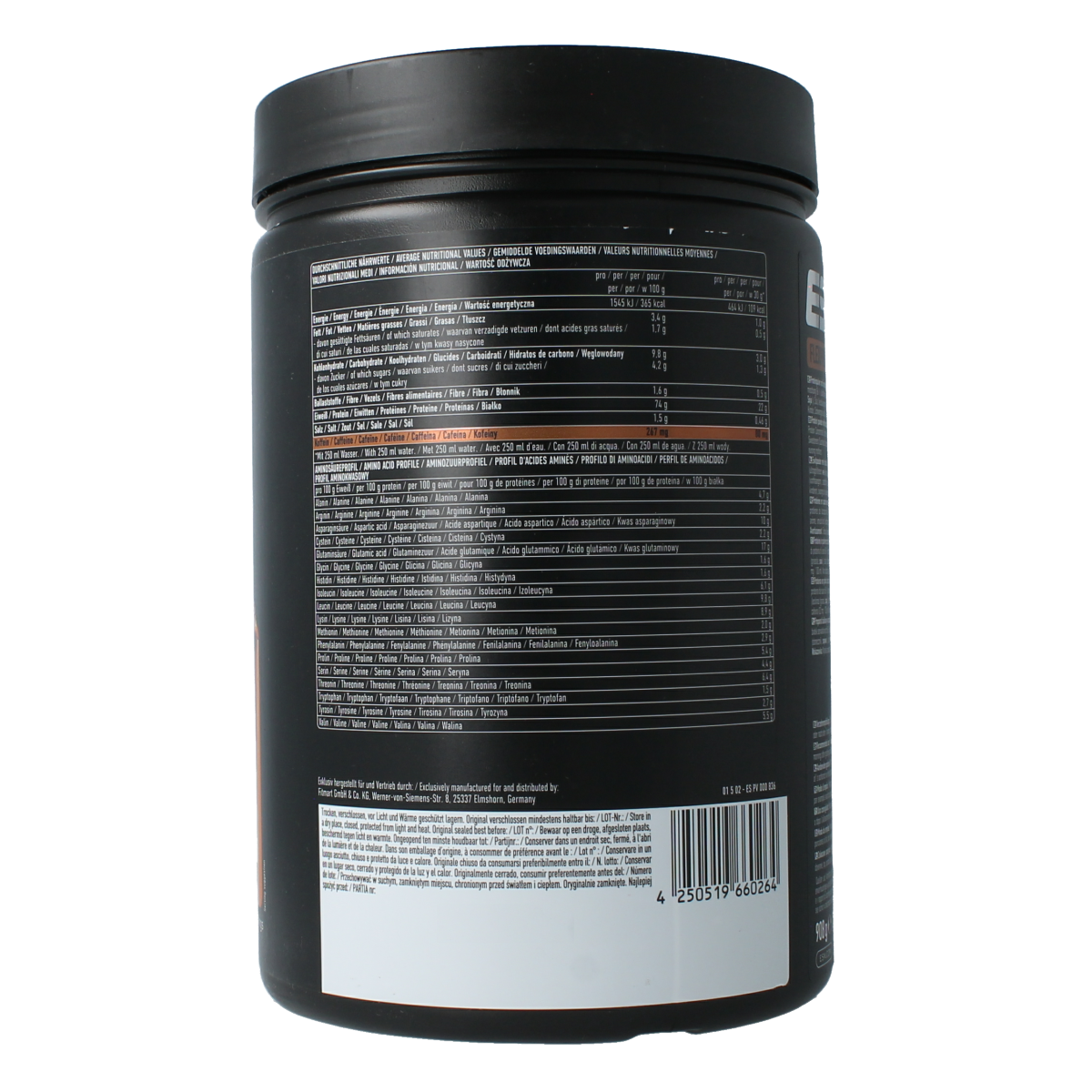 ESN Flexpresso caramel flavored protein coffee in a 908g container, showcasing the coffee powder and caramel flavoring.
