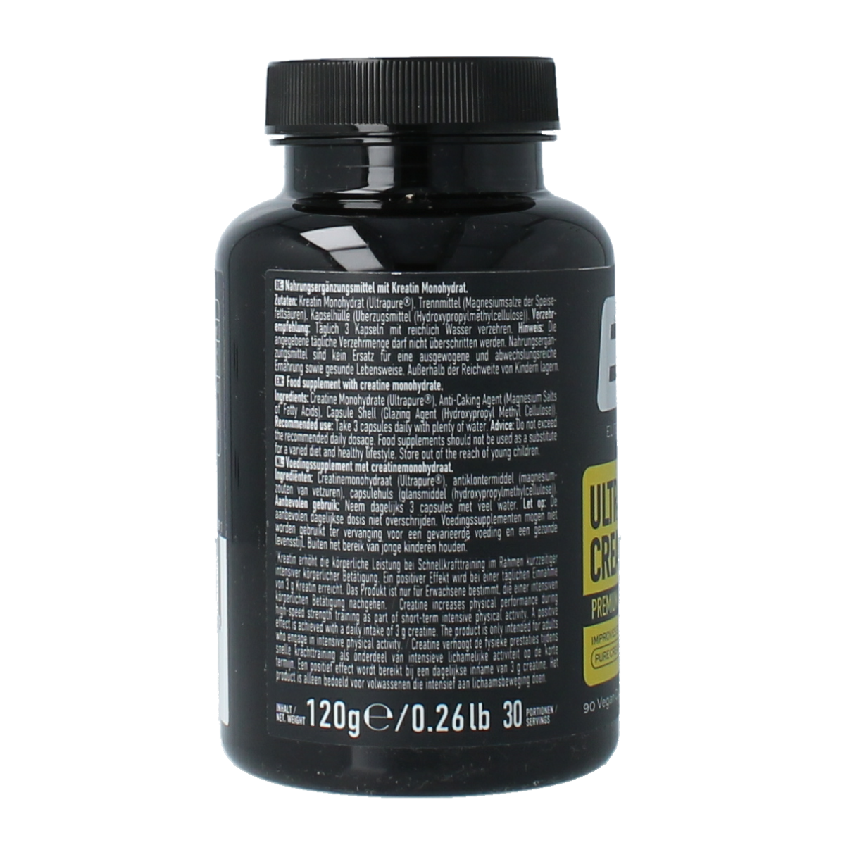 ESN Ultrapure Creatine Monohydrate capsules, dietary supplement with 90 capsules, for muscle strength and performance.