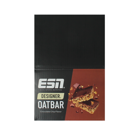 ESN Oat Bar Chocolate Chip 100g, a nutritious sportvoeding snack with oats and chocolate chips in a packaged bar.