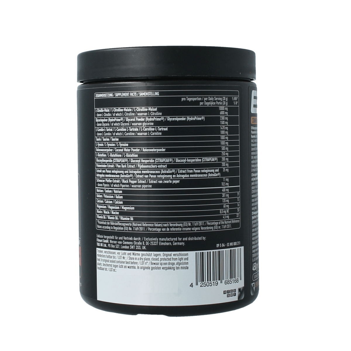 ESN Crank Pump Pro 2.0 sour watermelon amino acids supplement in 450g container, with vibrant watermelon flavor.