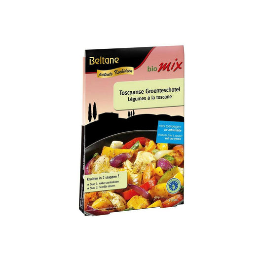 Beltane Toscaanse groenteschotel kruiden bio in 19g packet, organic seasoning mix with herbs, salt, and spices for vegetable dishes