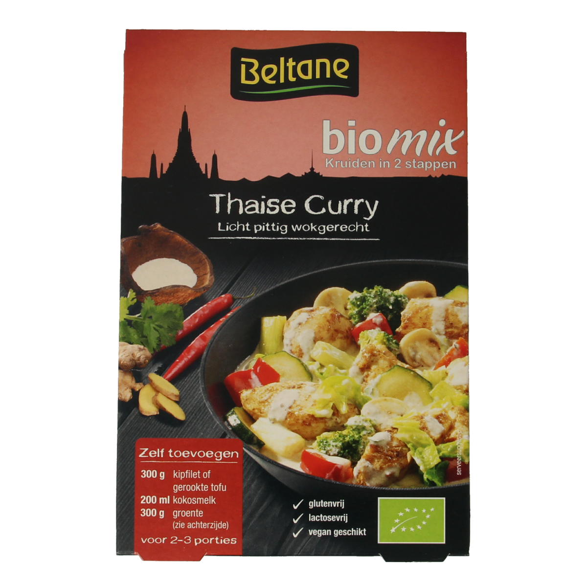 Beltane Thai curry mix bio 20.90g, herbal seasoning blend for authentic Thai dishes, shown in the product image.