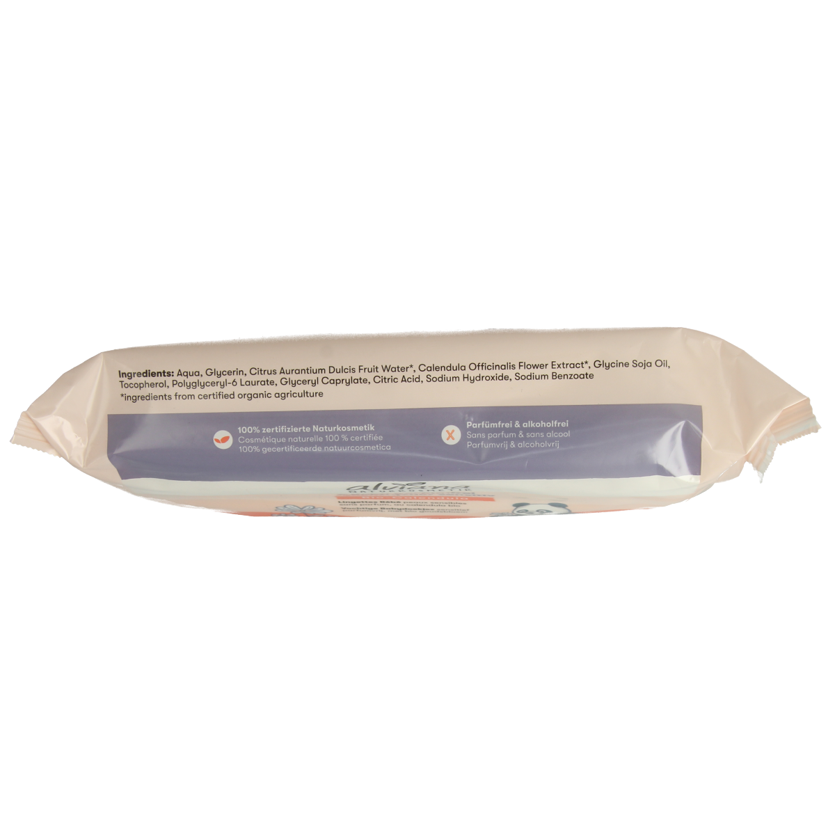 Alviana Baby vochtige doekjes in een verpakking van 48 stuks, zachte en milde verzorgingsdoekjes voor baby's huid.