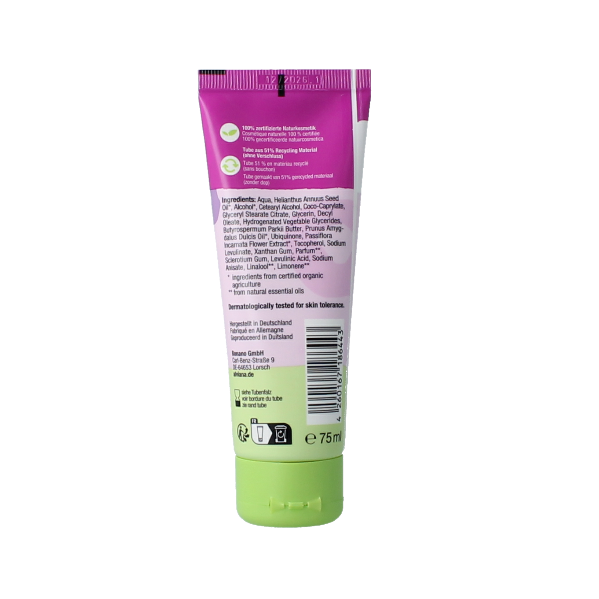 Alviana Ageless Q10 Hand Cream in 75ml tube, nourishing hand care for youthful, hydrated skin with anti-aging properties.
