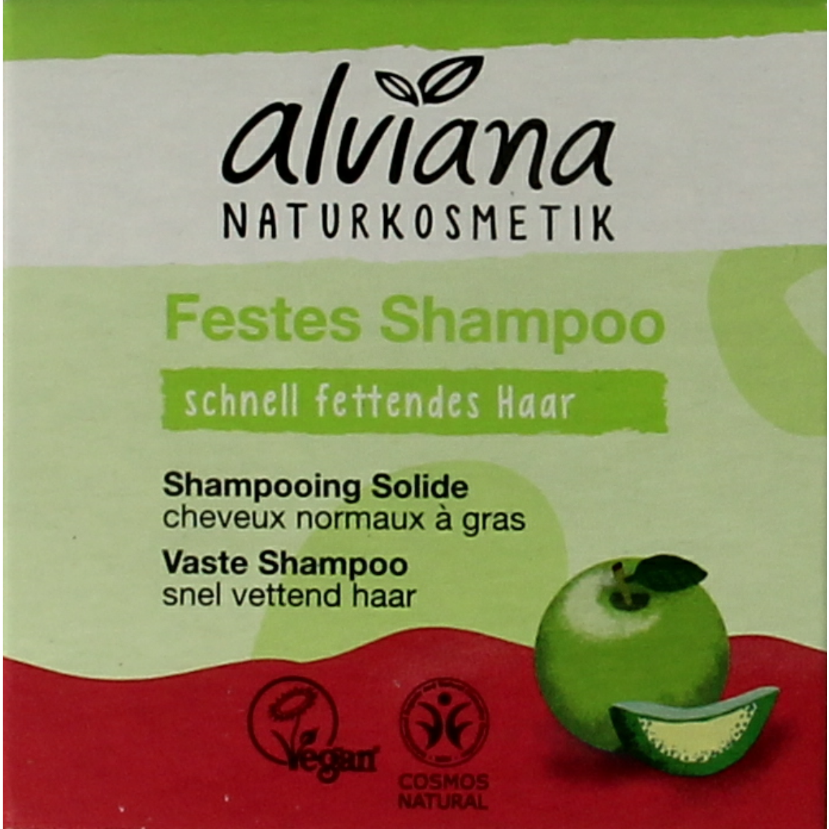 Alviana shampoo bar for greasy hair, 60g, natural hair care product with a sleek, eco-friendly design.