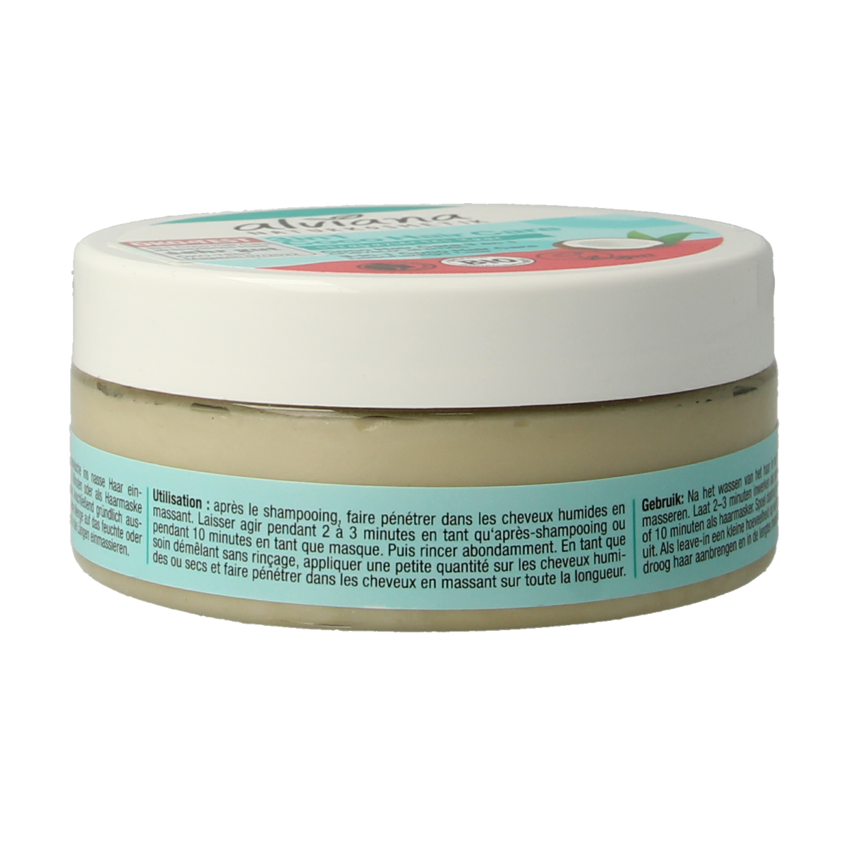 Alviana 3-in-1 haarmasker met kokosolie, 150ml, haarverzorgingsproduct in een tube met kokosnootextract voor voedend haar.