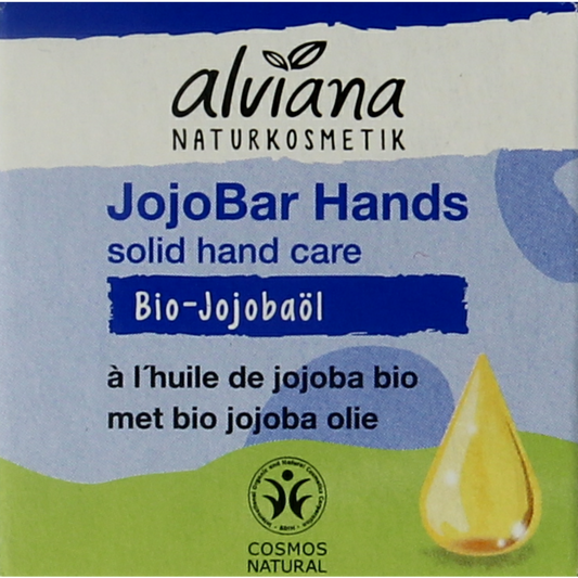 Alviana Jojobar hand care product in 25g tube, natural hand moisturizer with jojoba oil for soft, nourished hands.