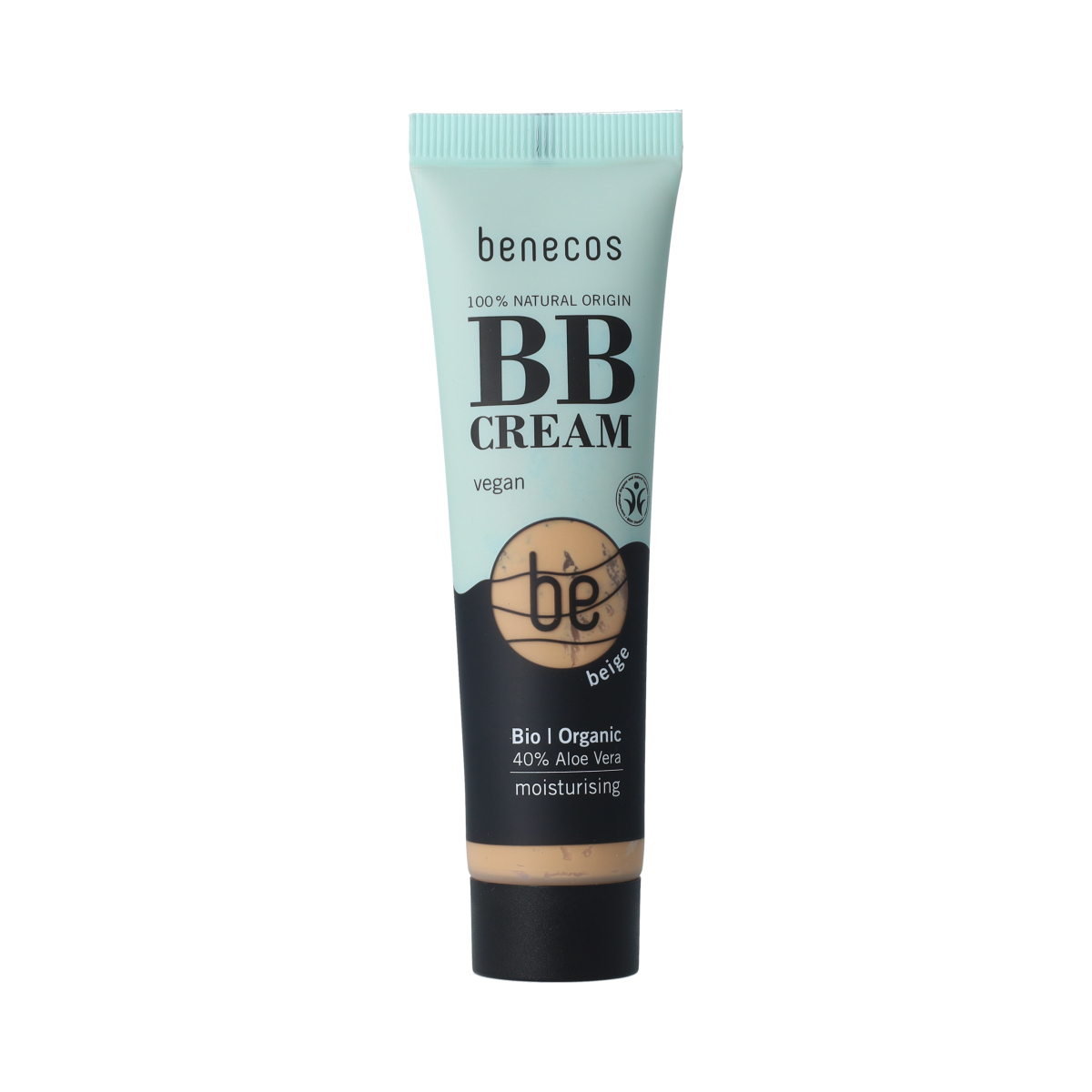 Benecos Natural Beauty BB Cream Beige 8-in-1 make-up product in 30ml tube, providing natural skin coverage and hydration.