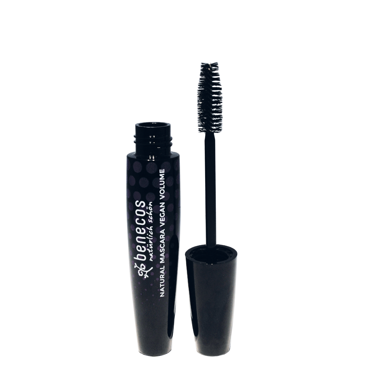 Benecos Natural Beauty vegan mascara in black, 10ml, featuring volumizing brush and natural ingredients for bold eye makeup.