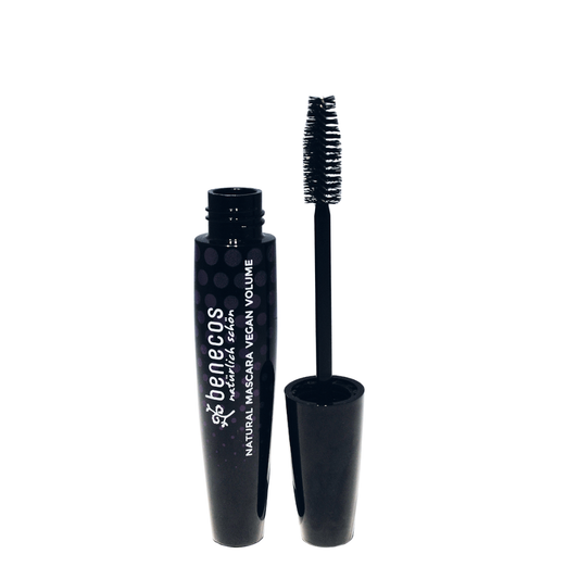 Benecos Natural Beauty vegan mascara in black, 10ml, featuring volumizing brush and natural ingredients for bold eye makeup.