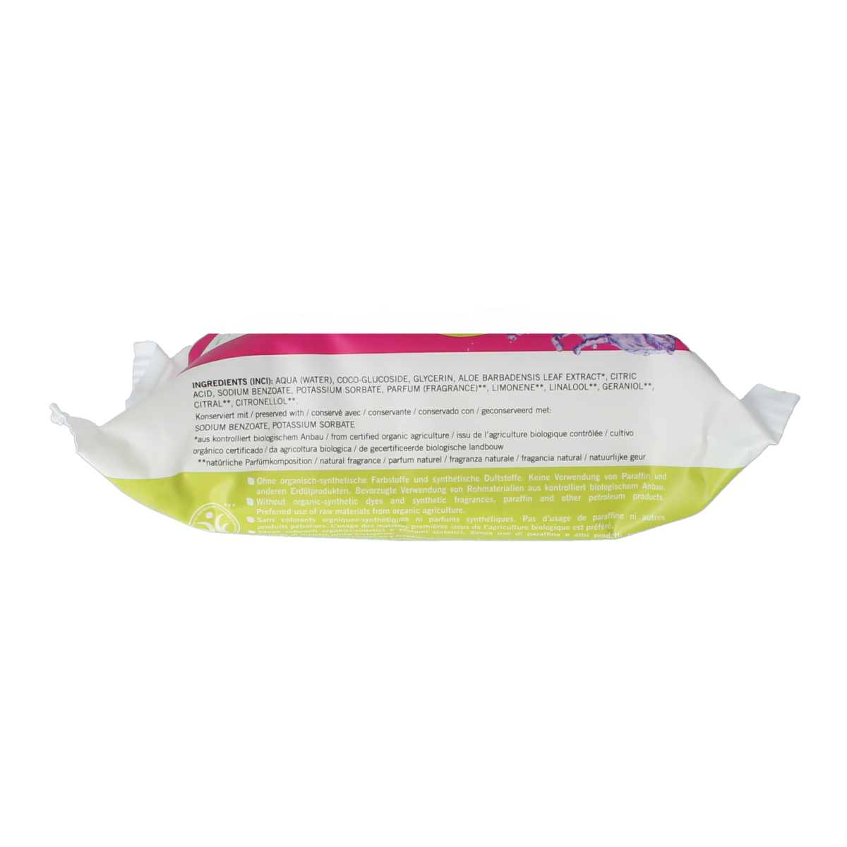 Benecos Natural Beauty vegan facial cleansing wipes, 25-count, soft and gentle for natural skincare and makeup removal.