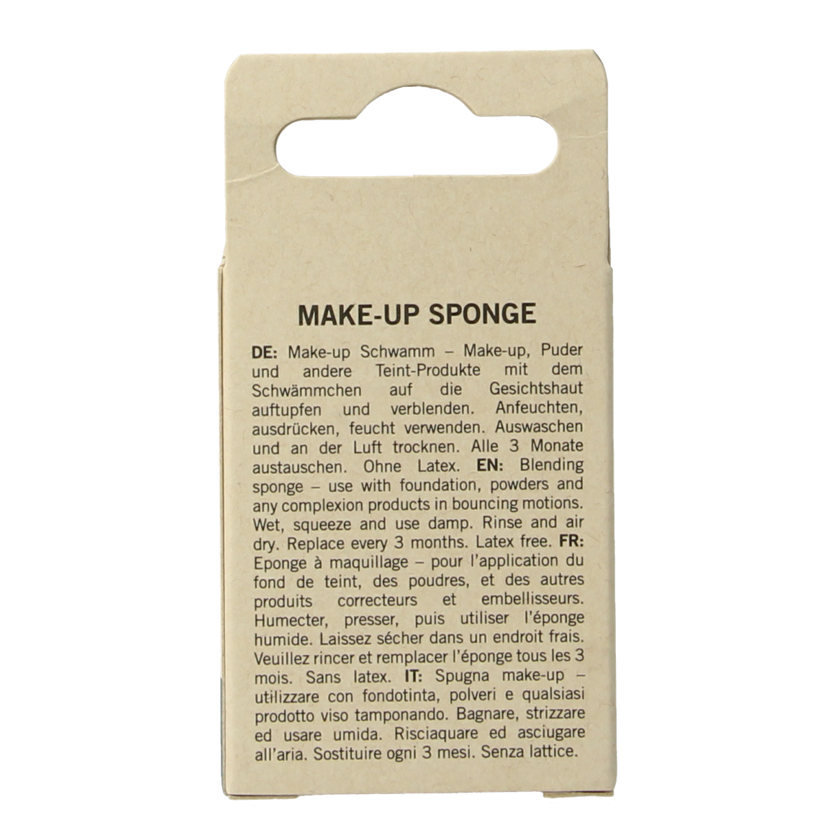 Benecos Natural Beauty make-up sponge, soft and rounded for flawless application, shown in a close-up image.