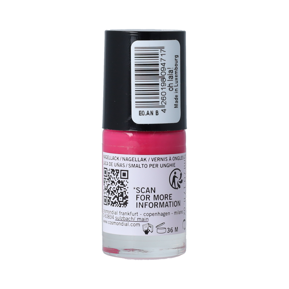 Benecos Natural Beauty vegan nail polish in oh la la! 20-free, plant-based make-up with 5ml bottle, vibrant and eco-friendly.